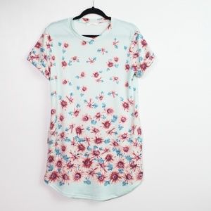 Cherish Green Floral Tunic Dress Sz S